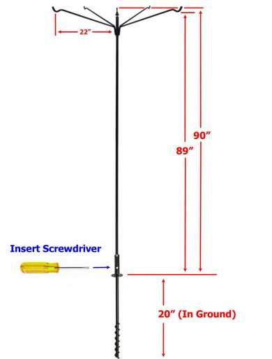 Premium 5 Piece Bird Feeder Pole Set with 4 Extended Arms